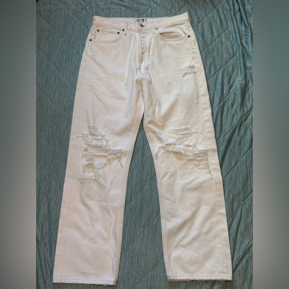 AGOLDE 90s Fit Distressed White Jeans. Size 29 - Picture 2 of 8